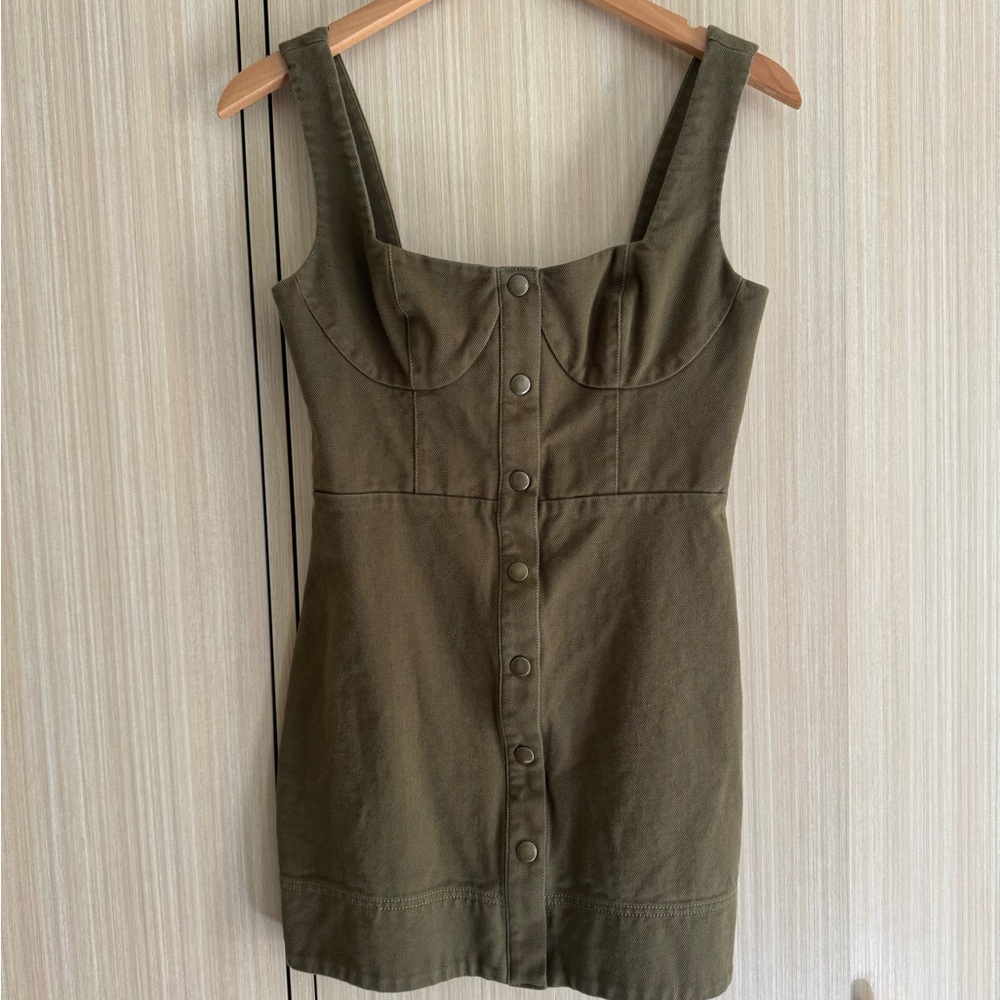 Tularosa Khaki Denim Shift Dress